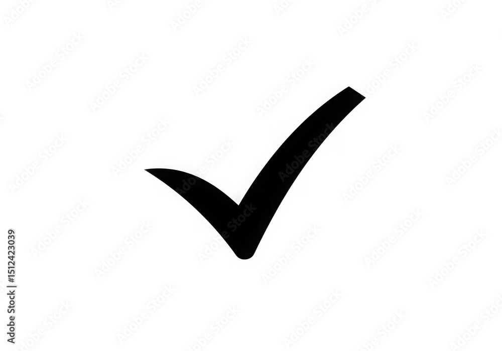 Poster check mark symbol isolated on transparent background