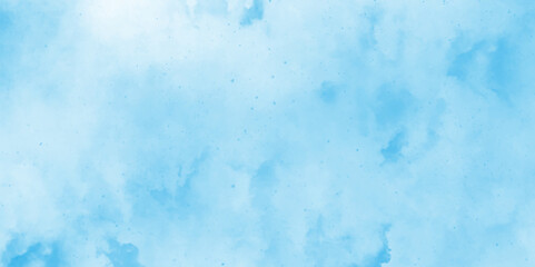 abstract baby blue water colored stains or sky background, Light sky blue shades watercolor background, blue sky in grunge style blue skt white clouds simple photography.