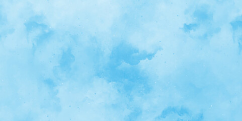 abstract baby blue water colored stains or sky background, Light sky blue shades watercolor background, blue sky in grunge style blue skt white clouds simple photography.