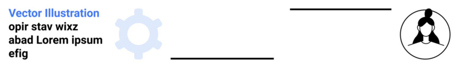 Gearwheel and person icon emphasize teamwork, efficiency, technology, and workflow automation. Ideal for business strategy, teamwork, process management, industry, leadership communication simple