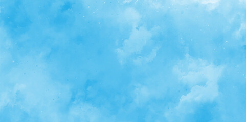abstract baby blue water colored stains or sky background, Light sky blue shades watercolor background, blue sky in grunge style blue skt white clouds simple photography.