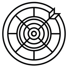 
Flat Style Dartboard Icon A Vector Illustration of a Classic Darts Game Target with Colorful Design Elements for Sport and Recreation
