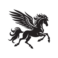 Pegasus vector silhouette clip art logo design illustration