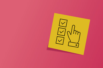 done. an icon on office paper. office paper. successful completion of assigned tasks. teamwork. animation. pin. a business idea. teamwork in business. a task. decision. purpose. achieve your goal. 