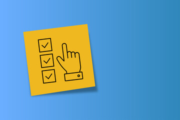 done. an icon on office paper. office paper. successful completion of assigned tasks. teamwork. animation. pin. a business idea. teamwork in business. a task. decision. purpose. achieve your goal. 