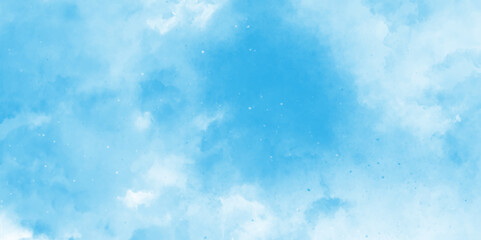 abstract baby blue water colored stains or sky background, Light sky blue shades watercolor background, blue sky in grunge style blue skt white clouds simple photography.