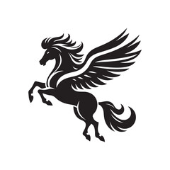 Pegasus vector silhouette clip art logo design illustration
