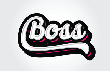 Boss Hand Lettering Typography Vector Template