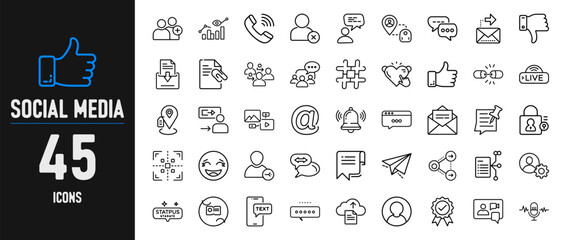 Collection of icons for digital and social media purpose