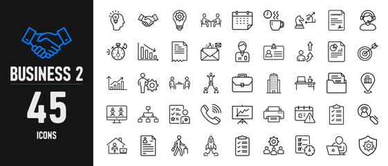 A Comprehensive Collection Of Business Icons Line Style