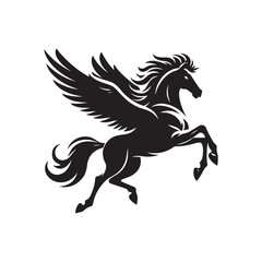 Pegasus vector silhouette clip art logo design illustration