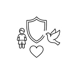 Child safety, peace, and love, graphic design, for websites