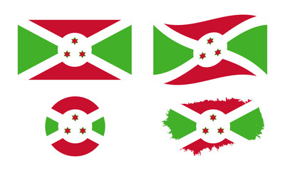 Burundi flag in different forms