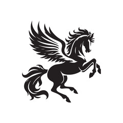 Pegasus vector silhouette clip art logo design illustration