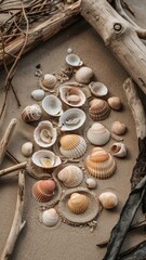 Coastal Charm: Realistic Photo of Beach Shells