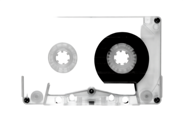 Transparent cassette tape isolated on white background png ai generated isolated on a white background