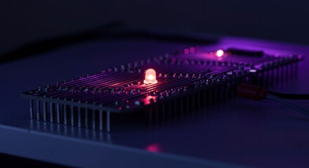 Obraz premium Circuit Board with Glowing Led