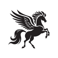 Fototapeta premium Pegasus vector silhouette clip art logo design illustration