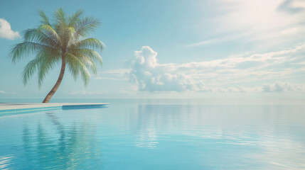 tropical beach with palm trees
