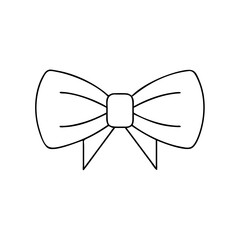 Outline of a bow tie in simple thin line design, contour icon, thin line  