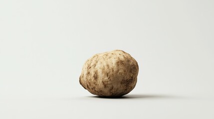 Fototapeta premium A single maca root placed horizontally against a clean white background for visual clarity