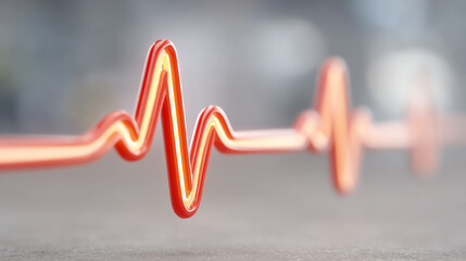 A vibrant heartbeat line representing life, rhythm, and vitality in a modern, abstract style with focus on health.