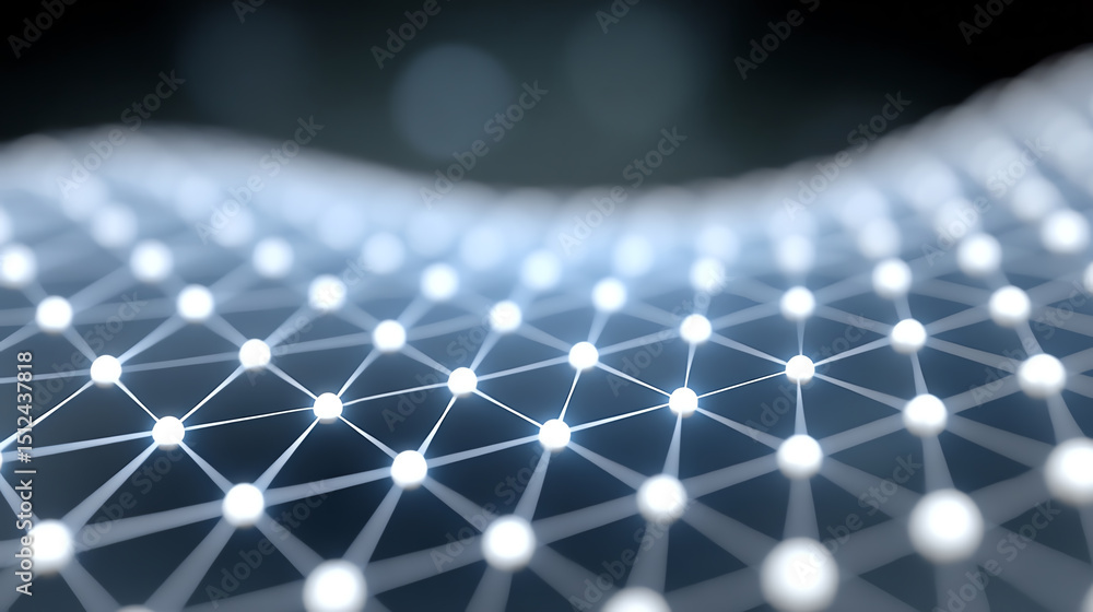 Leinwandbilder abstract digital grid structure with glowing nodes creating a modern, futuristic atmosphere. perfect