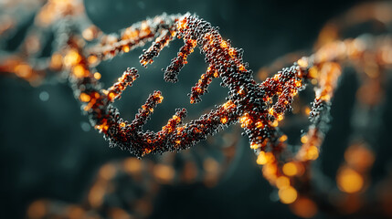 Explore the intricate structure of DNA, showcasing genetic information and molecular beauty under a close-up lens.