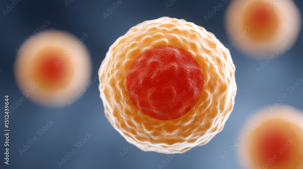 Poster microscopic view of cells showcasing intricate structures and vibrant colors, highlighting the beaut