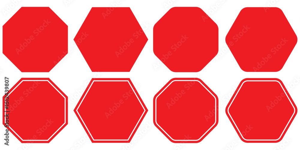 Poster octagon set. abstract geometric background. vector illustration. stock image. set of geometric shape