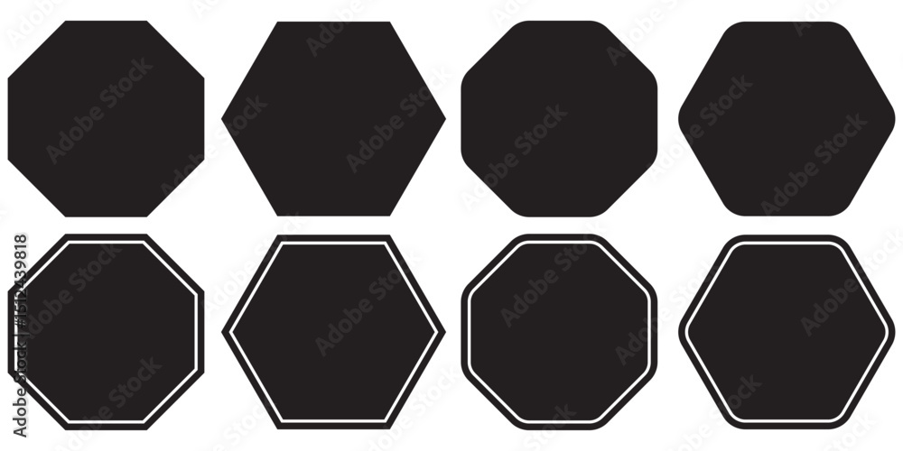 Poster octagon set. abstract geometric background. vector illustration. stock image. set of geometric shape