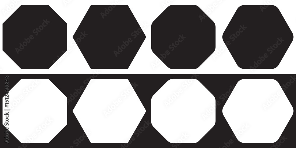 Poster octagon set. abstract geometric background. vector illustration. stock image. set of geometric shape