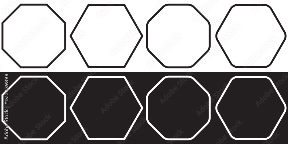 Poster octagon set. abstract geometric background. vector illustration. stock image. set of geometric shape