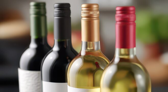 Assorted Wine Bottles Displayed on a Table