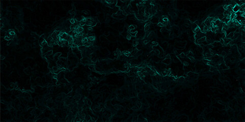 Abstract texture with deep emerald green wisps  smoke or energy black background. Glowing tendrils with complex, tangled network of organic, vein-like patterns, resembling electric currents or cosmic 