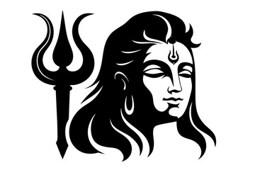 Stylized vector illustration featuring a modern abstract female representation