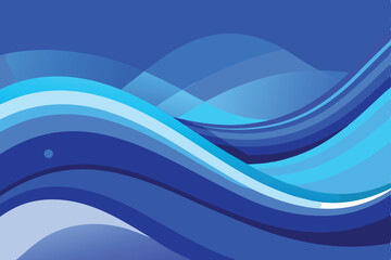 Fototapeta premium Abstract blue background with wave design featuring geometric shapes suitable for modern posters website headers or creative graphic design projects