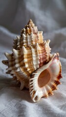 Fototapeta premium Simple Shell Study: Spiraled Form on Neutral Tone