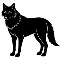  Standing Black Wolf Silhouette