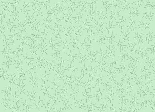 Fundo verde com padr&atilde;o de folhas