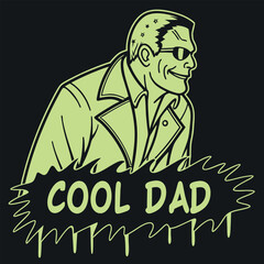 Celebrate fatherhood with this edgy "Cool Dad" t-shirt featuring a retro-style illustration. Perfect for dads with a sense of humor and personality, it&rsquo;s a great gift for Father's Day or any occasion!