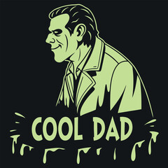 Celebrate fatherhood with this edgy "Cool Dad" t-shirt featuring a retro-style illustration. Perfect for dads with a sense of humor and personality, it&rsquo;s a great gift for Father's Day or any occasion!