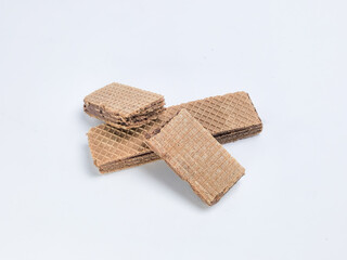 Delicious Chocolate Wafer Cookies Isolated on a Clean White Background