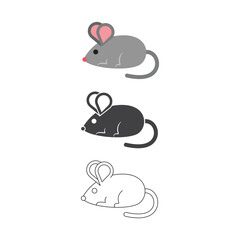 Mouse Animal Icon Set Vector Design.