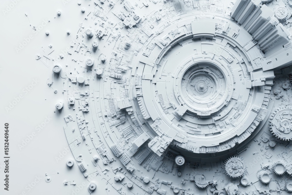 Poster intricate abstract backdrop of gears and mechanical structures showcasing a blend of technology and 