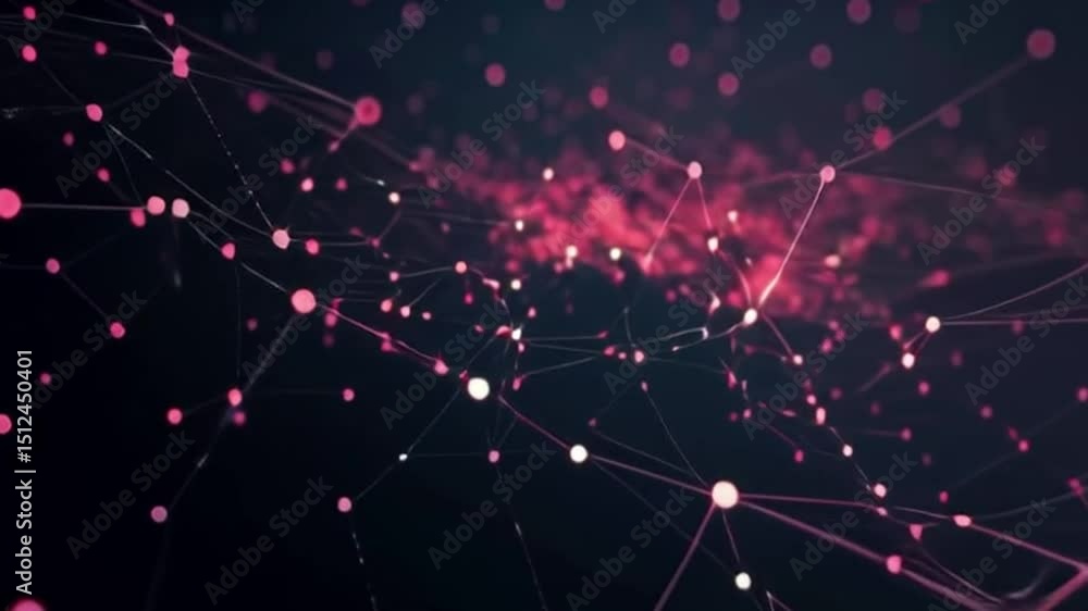 Poster abstract network of interconnected points