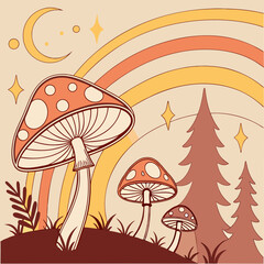vector illustration of mushrooms