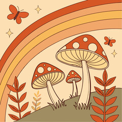 vector illustration of mushrooms