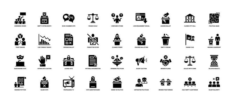 collection icons voter apathy distrust within political system