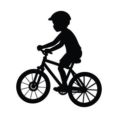 Obraz premium childing bike ride silhouette